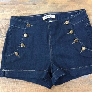 Jean Shorts Gold Buttons